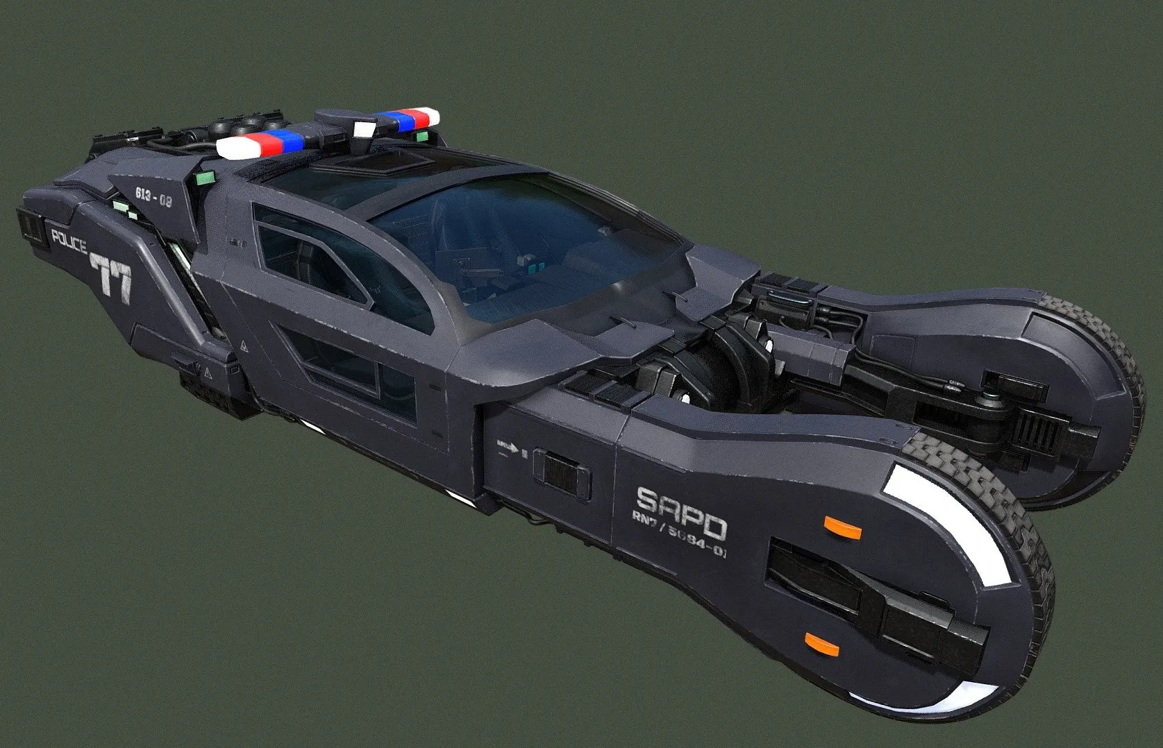 PBR Game 3D Models – Blade Runner Police Spinner