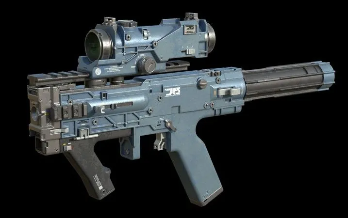PBR Game 3D Models – Blue Sci-Fi SMG