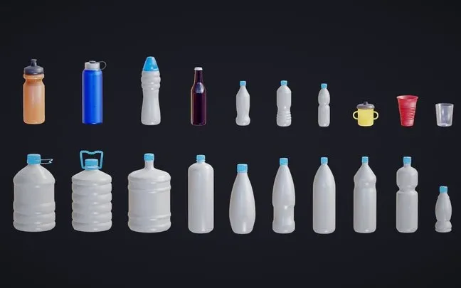 PBR Game 3D Models – Bottle Pack   20 In 1