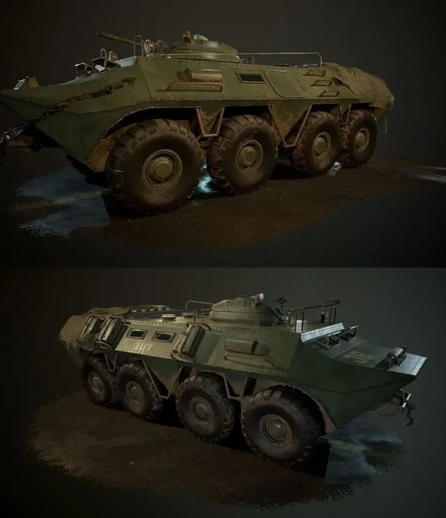 PBR Game 3D Models – BTR Military Vehicle