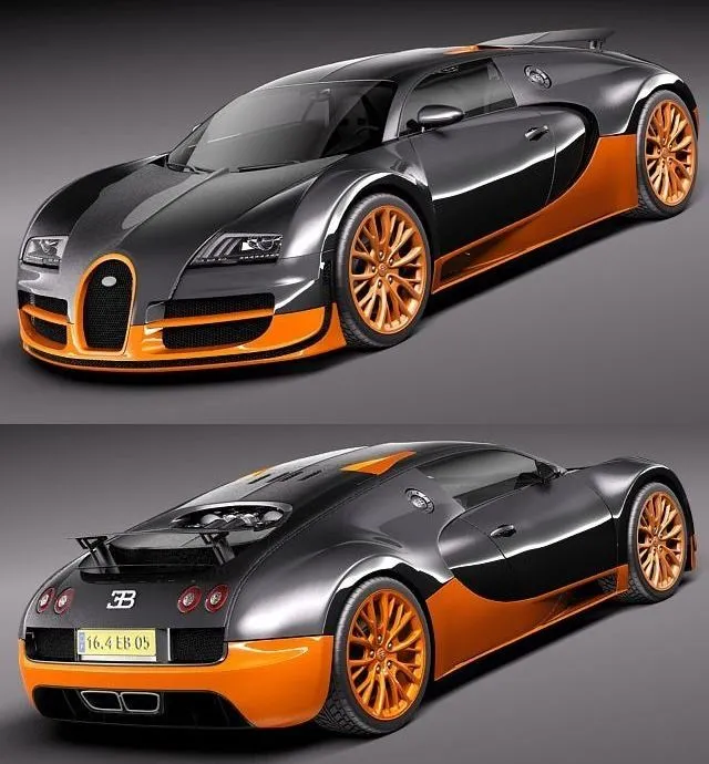PBR Game 3D Models – Bugatti Veyron Super Sport 2012