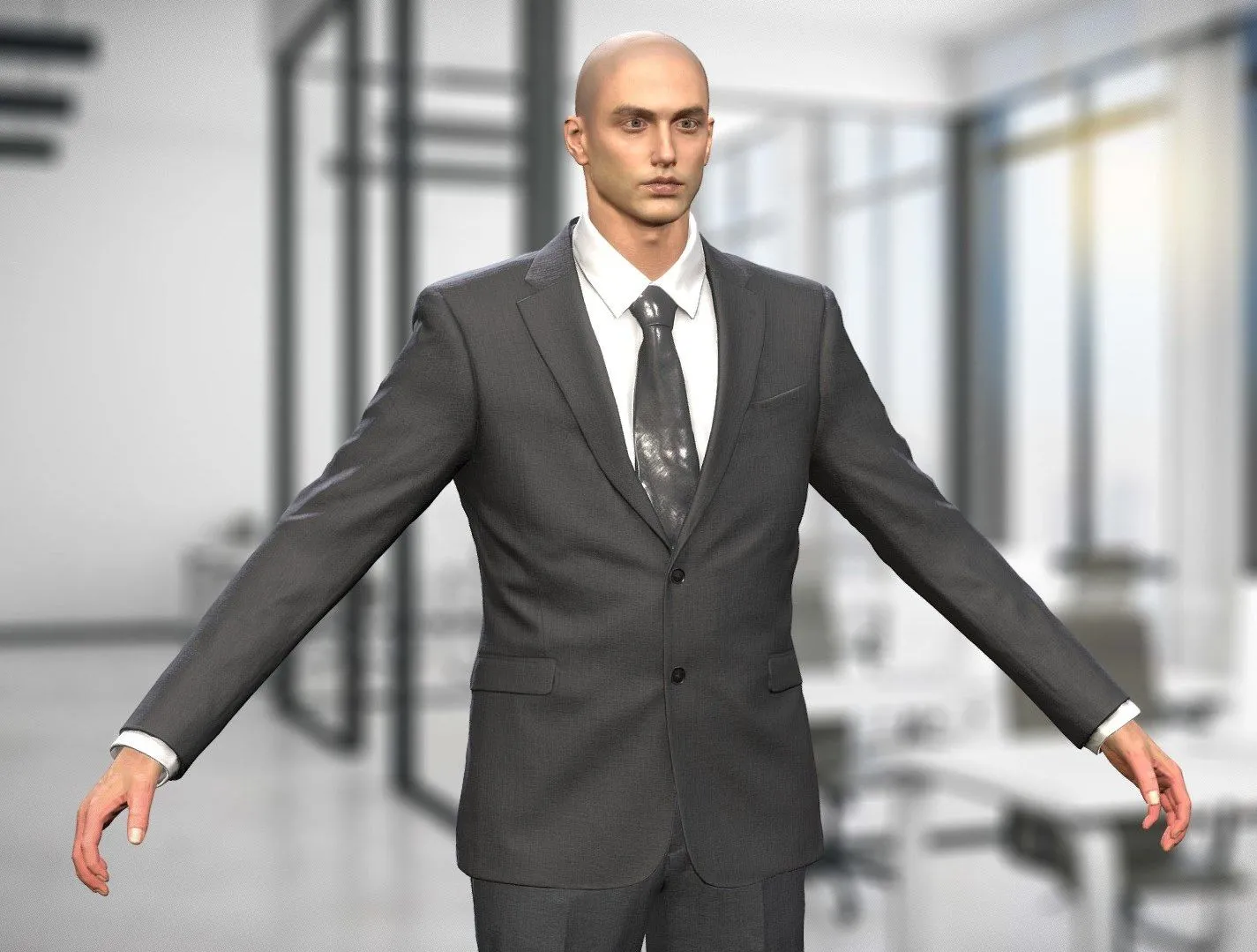 PBR Game 3D Models – Business Man In A Black Suit Game Assests