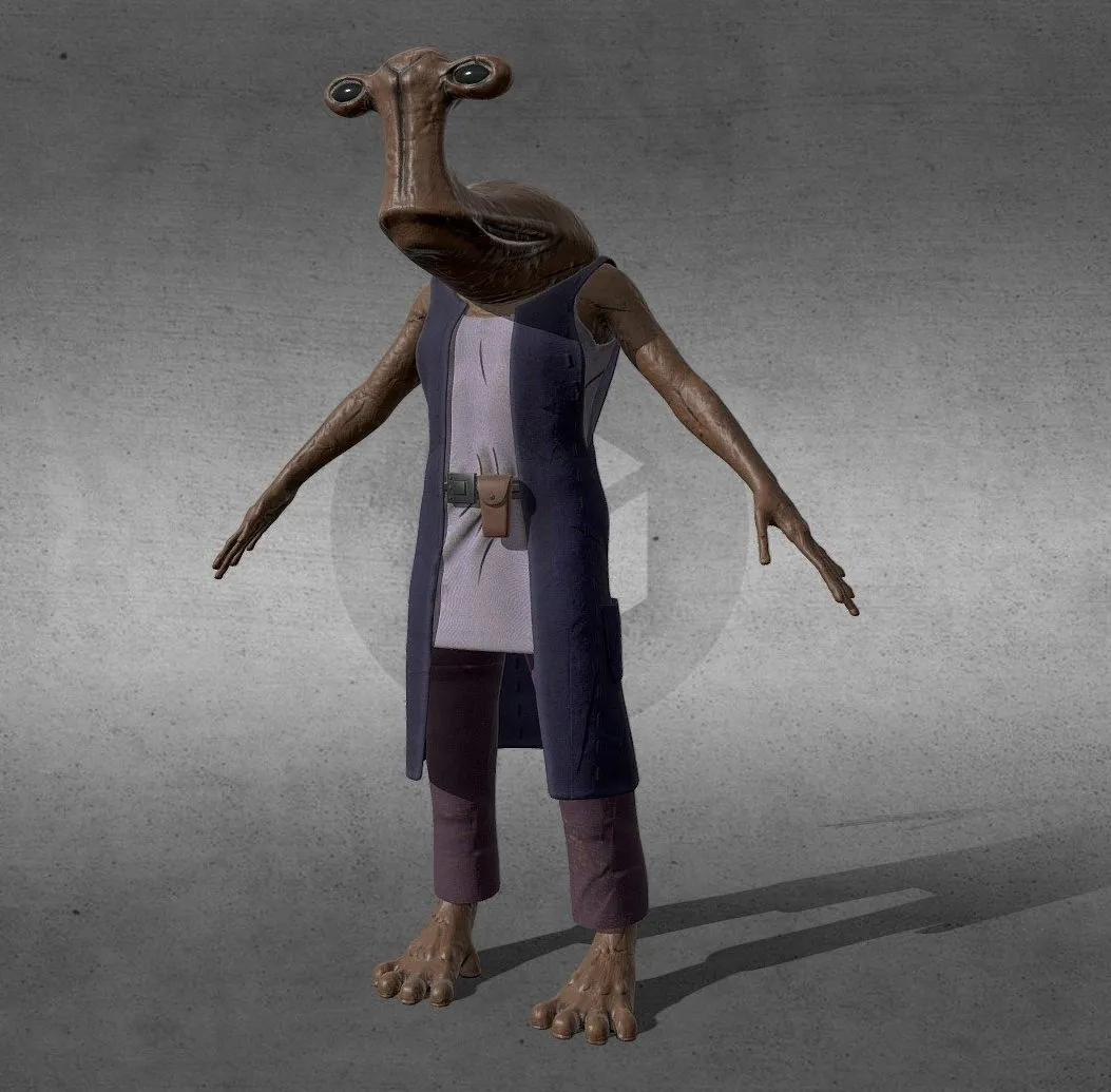 PBR Game 3D Models – Cantina Ithorian