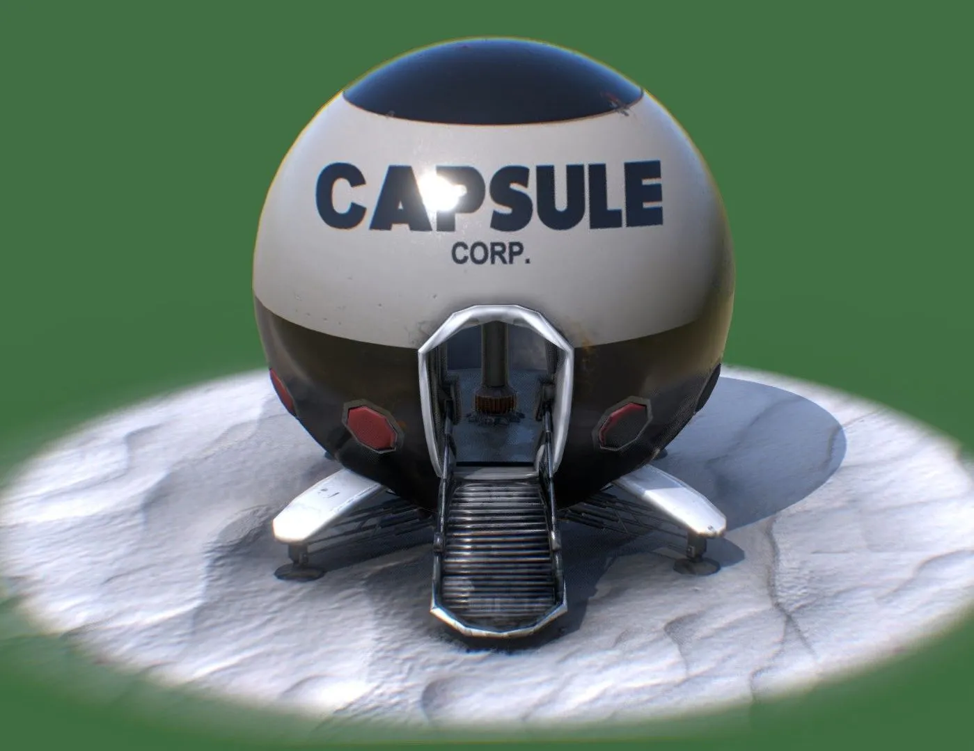 PBR Game 3D Models – Capsule Corporation Spaceship Low Poly Free