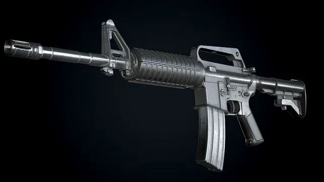 PBR Game 3D Models – CAR-15 Assault-Rifle Worn