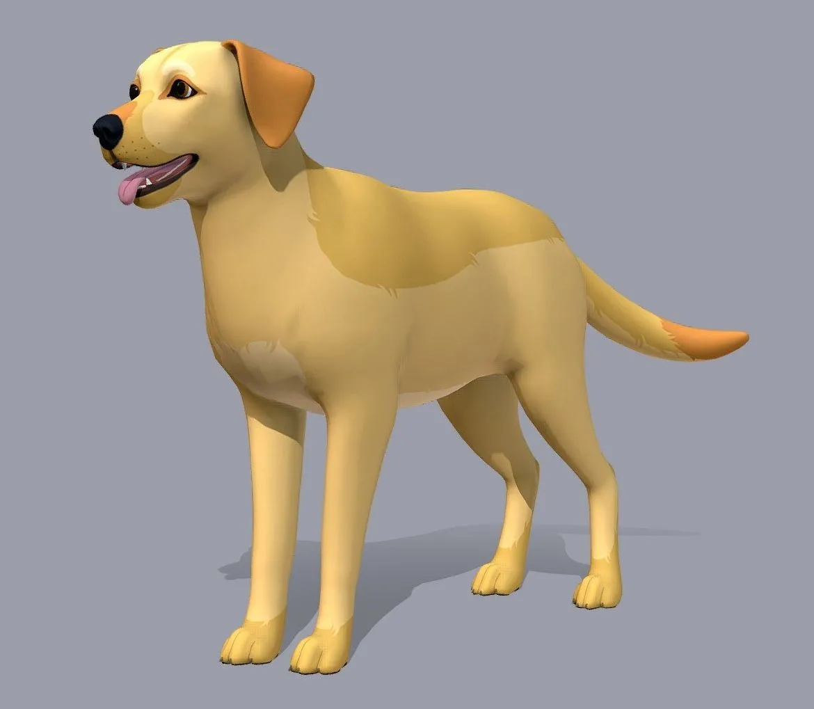 PBR Game 3D Models – Cartoon Dog Labrador
