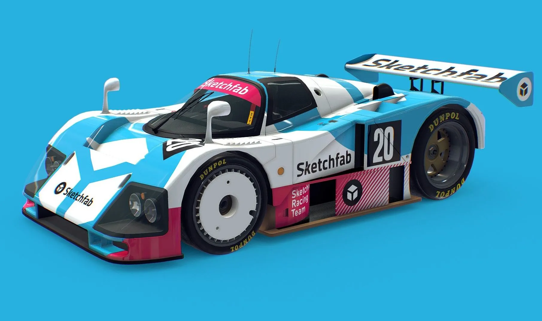 PBR Game 3D Models – Cartoon Endurance Car Sketchfab Edition