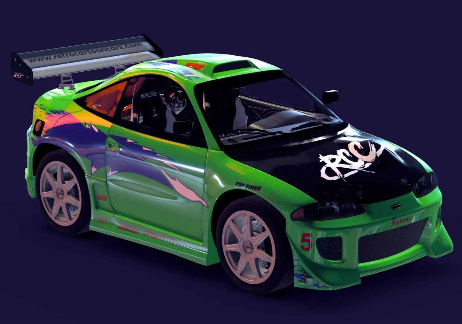 PBR Game 3D Models – Cartoon Street Race Car