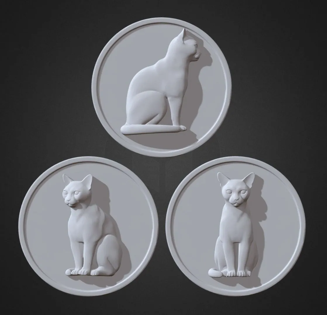 PBR Game 3D Models – Cats Coins