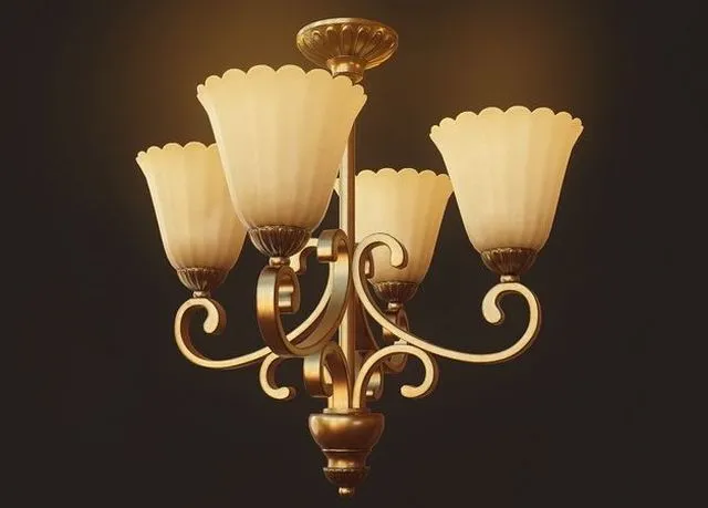 PBR Game 3D Models – Chandelier Low-poly
