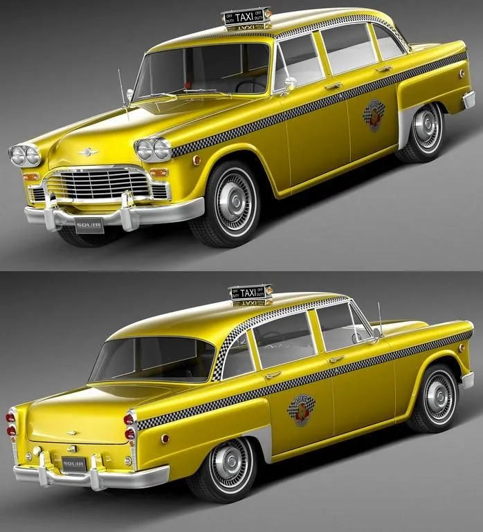 PBR Game 3D Models – Checker Cab A8 Marathon 1956-1982