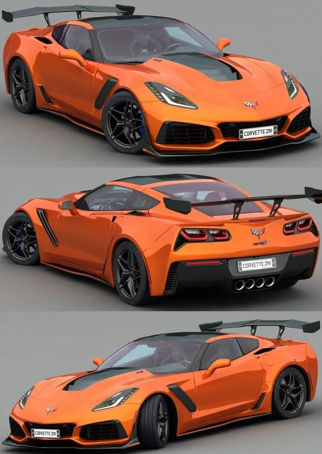 PBR Game 3D Models – Chevrolet Corvette ZR1 C7 2018