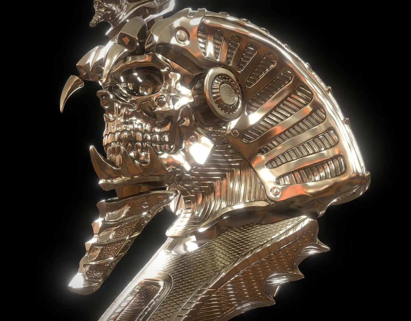 PBR Game 3D Models – Cobra Pharaoh Bust Ii Cut N Joints V2