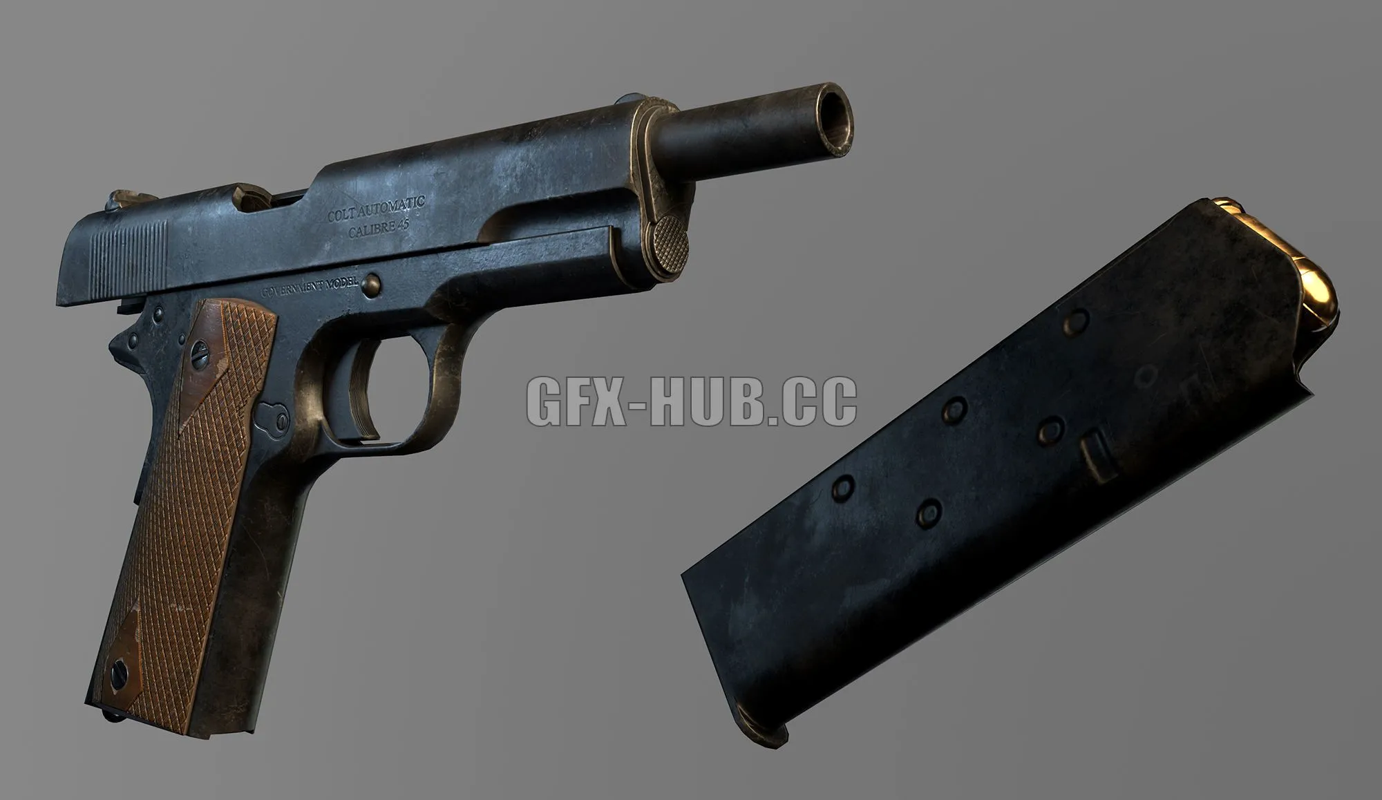 PBR Game 3D Models – Colt 1911 Handgun Game ready
