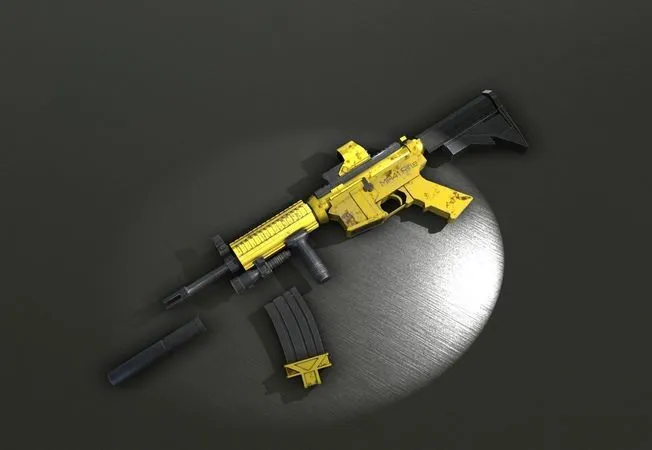 PBR Game 3D Models – Cyberpunk Rifle MA41