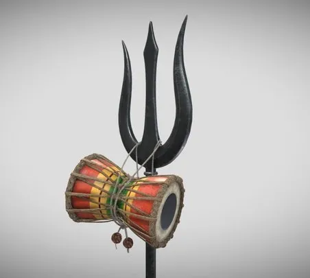 PBR Game 3D Models – Damru And Trisul
