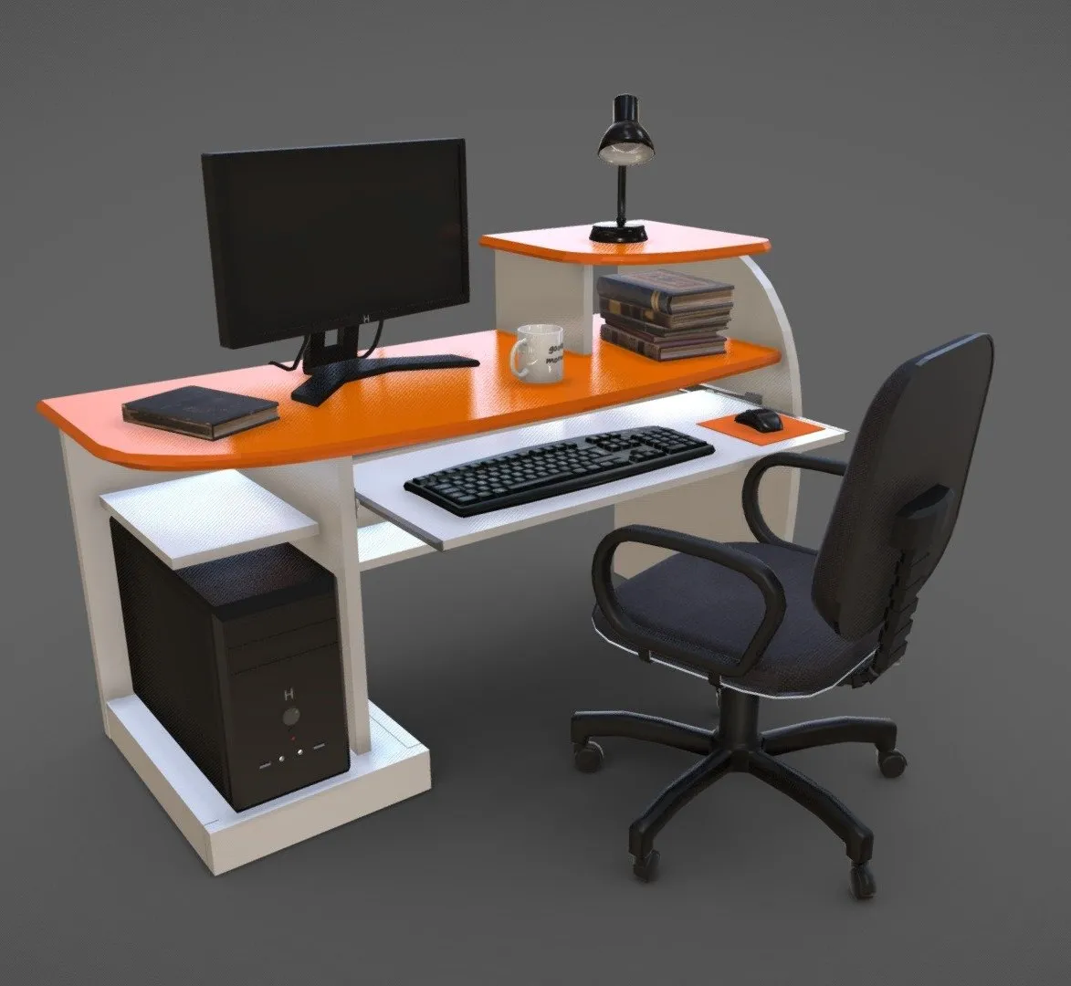 PBR Game 3D Models – Desktop Computer Table And Chair