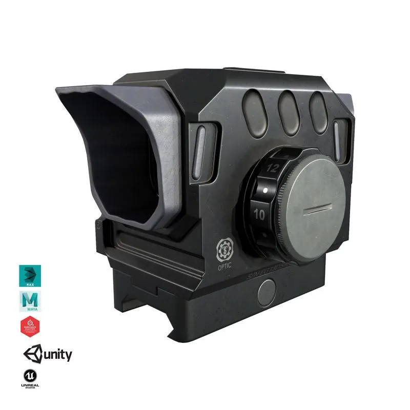 PBR Game 3D Models – DI Optical EG1 Red Dot Sight