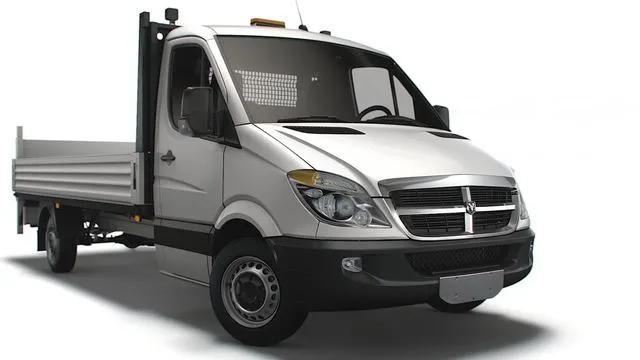 PBR Game 3D Models – Dodge Sprinter Dropside Tail Lift 2009