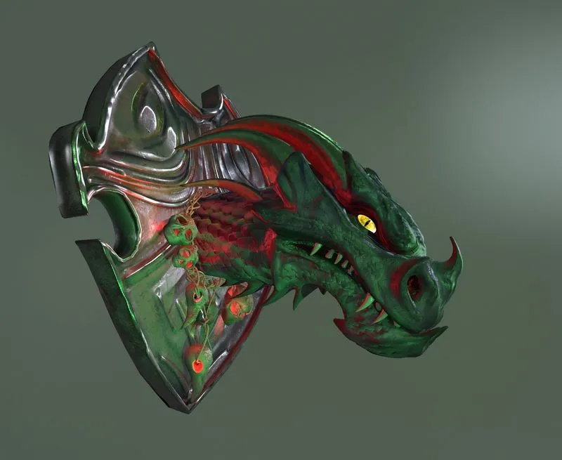 PBR Game 3D Models – Dragon head color