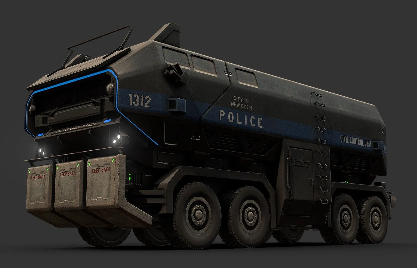 PBR Game 3D Models – Dystopian Heavy Truck
