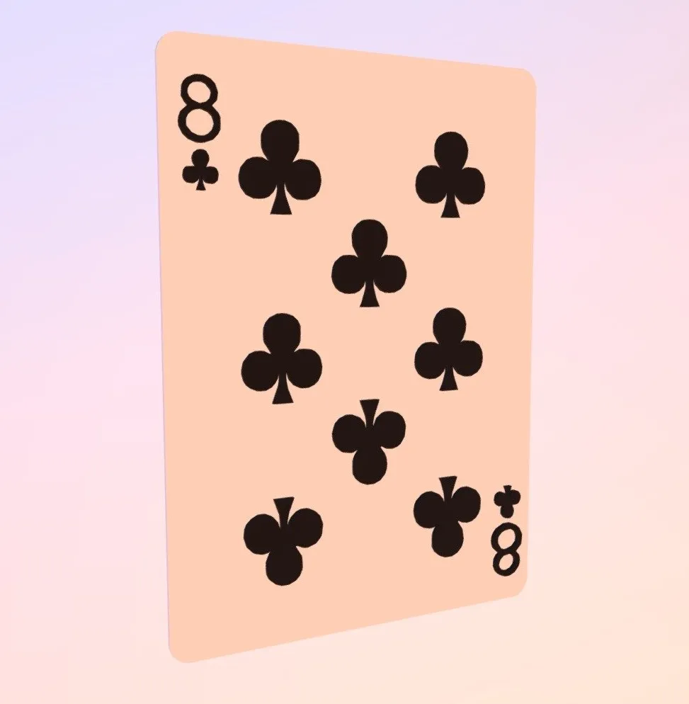 PBR Game 3D Models – Eight Of Clubs