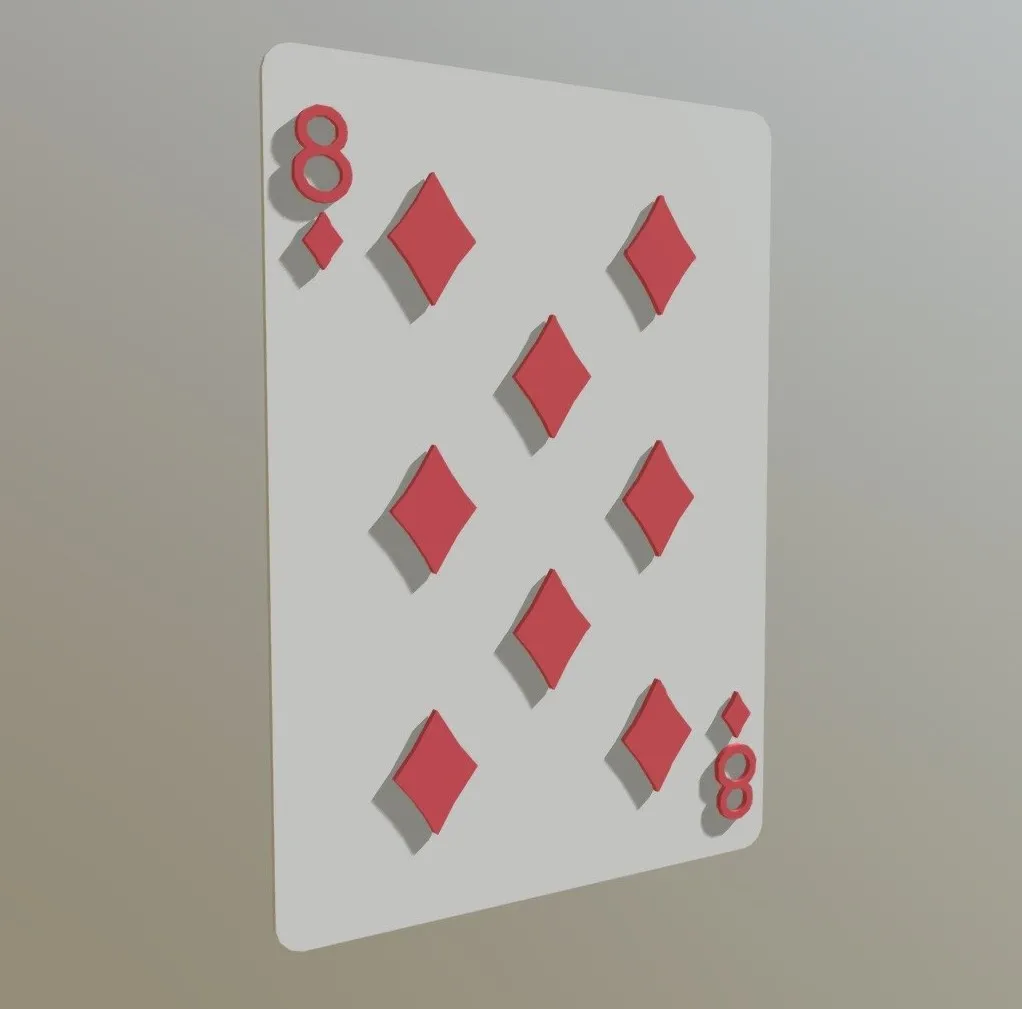 PBR Game 3D Models – Eight Of Diamonds