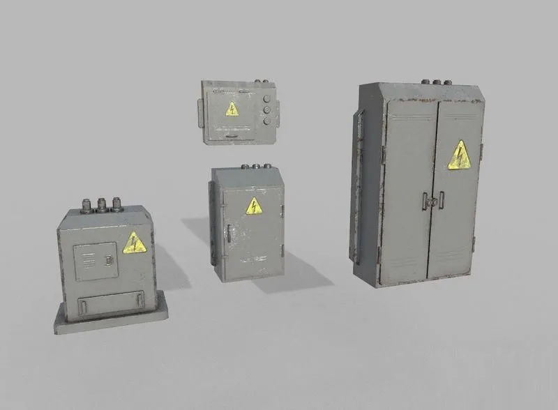PBR Game 3D Models – Electric Boxes Collection