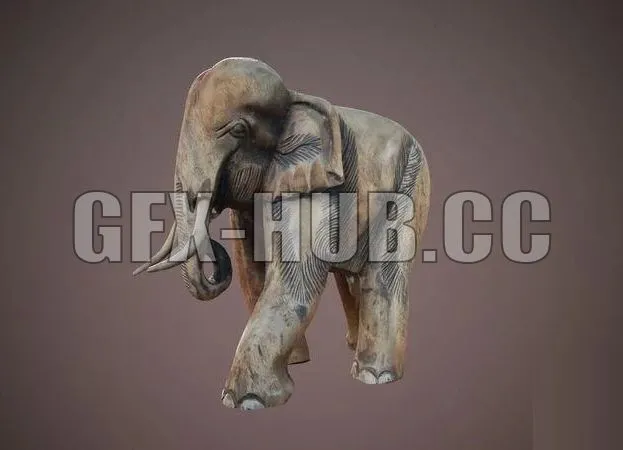 PBR Game 3D Models – Elephant Sculpture