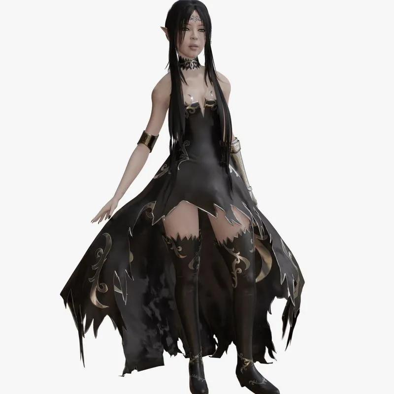PBR Game 3D Models – Elf Girl – Sorceress