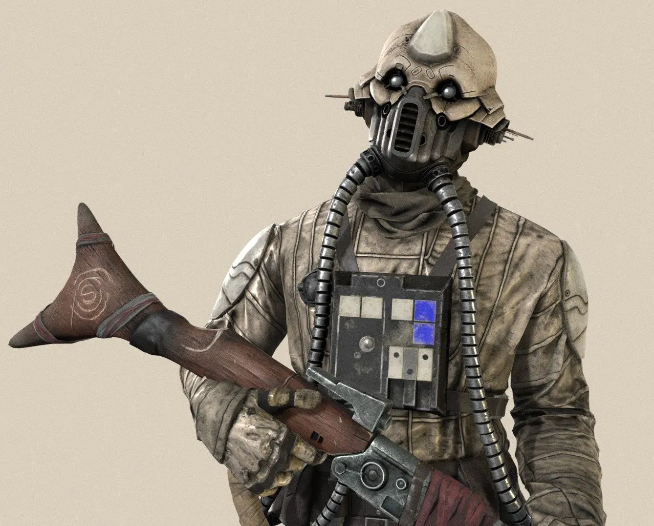 PBR Game 3D Models – Endrio Two Tubes Pose 2