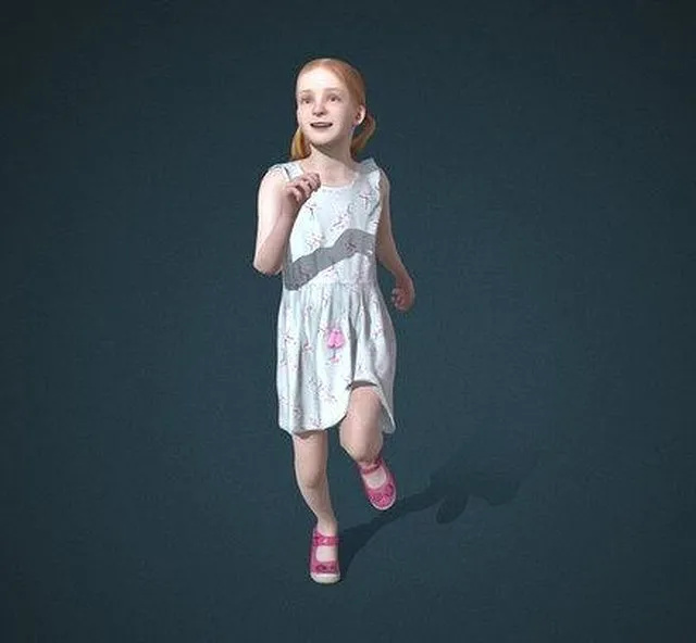 PBR Game 3D Models – Facial & Body Animated Kid_F_0011   Actorcore