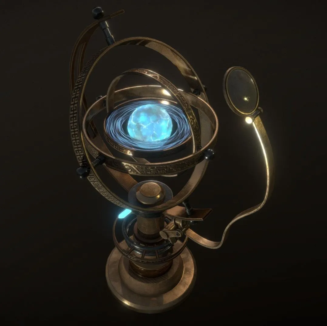PBR Game 3D Models – Fantasy Crystal Gyroscope