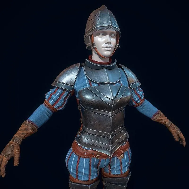 PBR Game 3D Models – Female Guard Armor