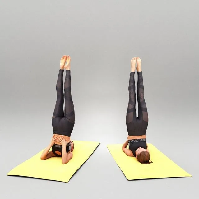 PBR Game 3D Models – Female standing on her head and doing yoga 420