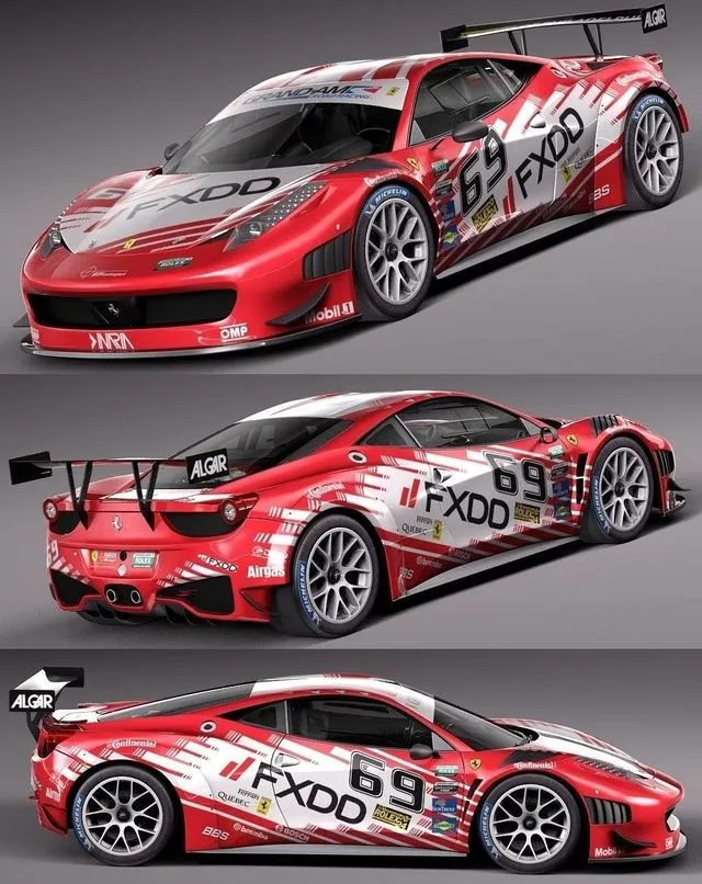 PBR Game 3D Models – Ferrari 458 GT3 Race Car 2014