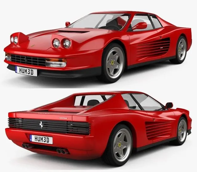 PBR Game 3D Models – Ferrari Testarossa 1986