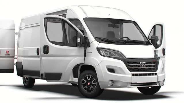 PBR Game 3D Models – Fiat Ducato Van L3H2 HQ Interior 2023