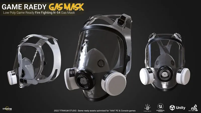 PBR Game 3D Models – Fire Fighting Gas mask