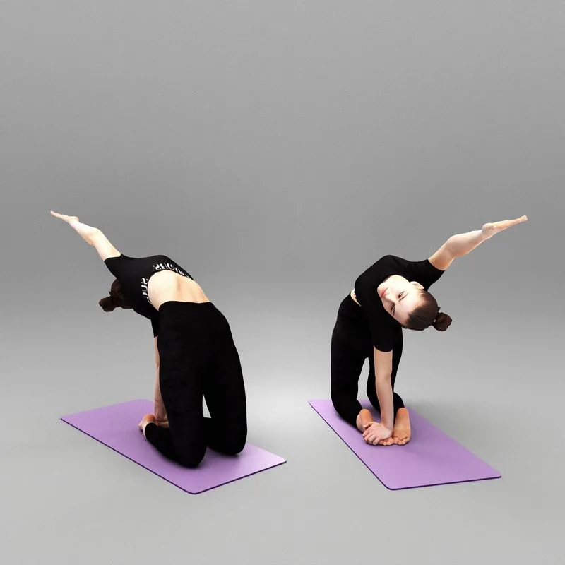 PBR Game 3D Models – Fitness woman doing stretching exercises 431