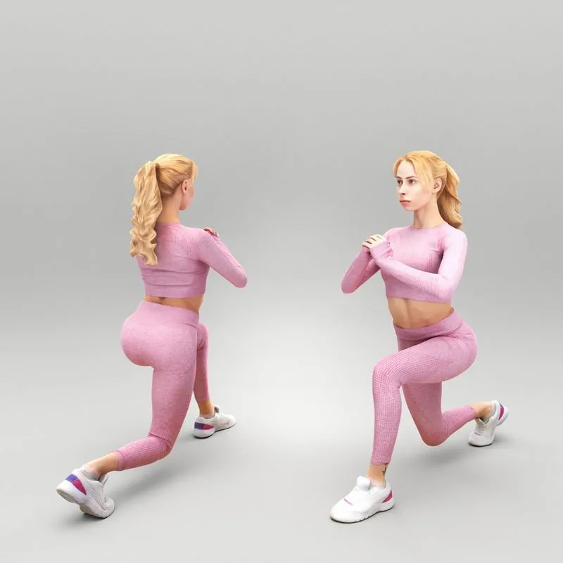 PBR Game 3D Models – Fitness woman working out in gym 434