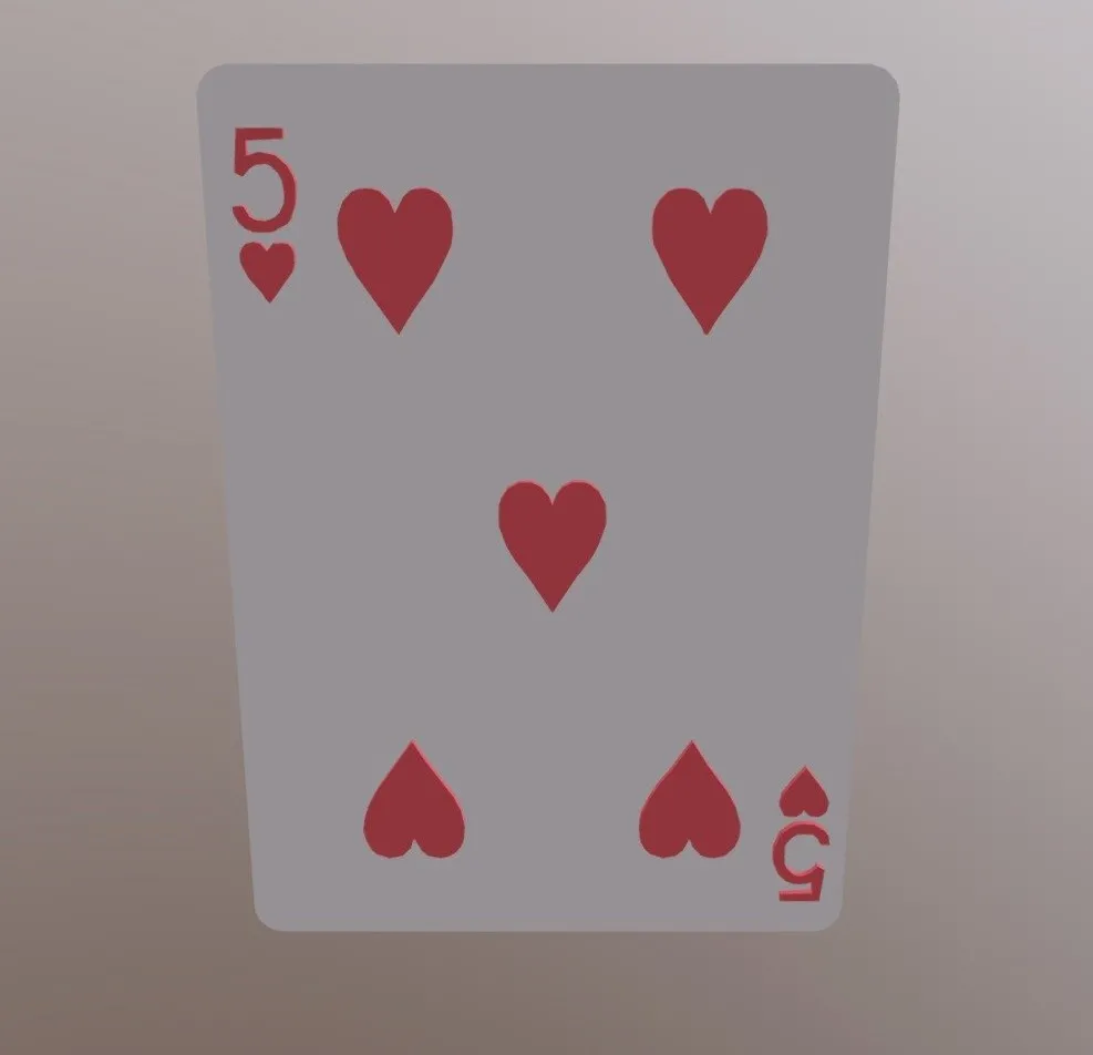 PBR Game 3D Models – Five Of Hearts