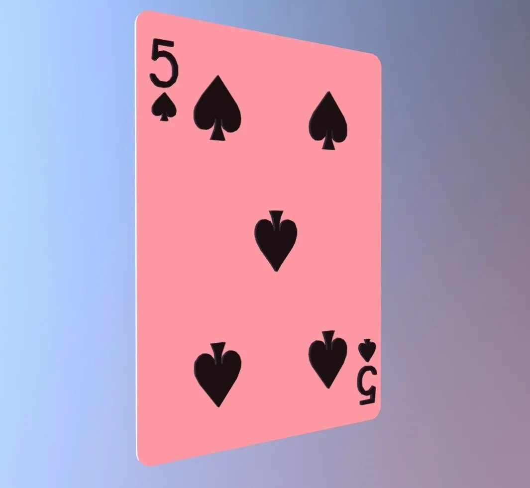PBR Game 3D Models – Five Of Spades