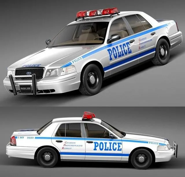 PBR Game 3D Models – Ford Crown Victoria Police Car 1998-2011