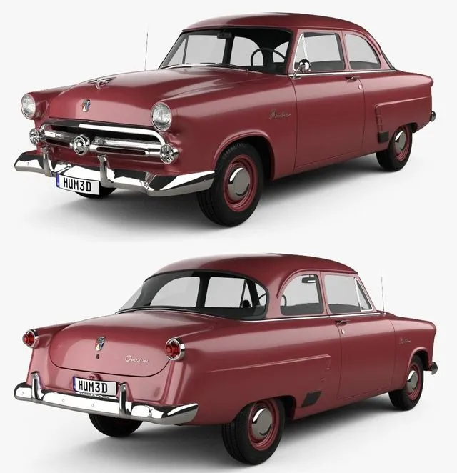 PBR Game 3D Models – Ford Mainline (70A) Tudor Sedan 1952