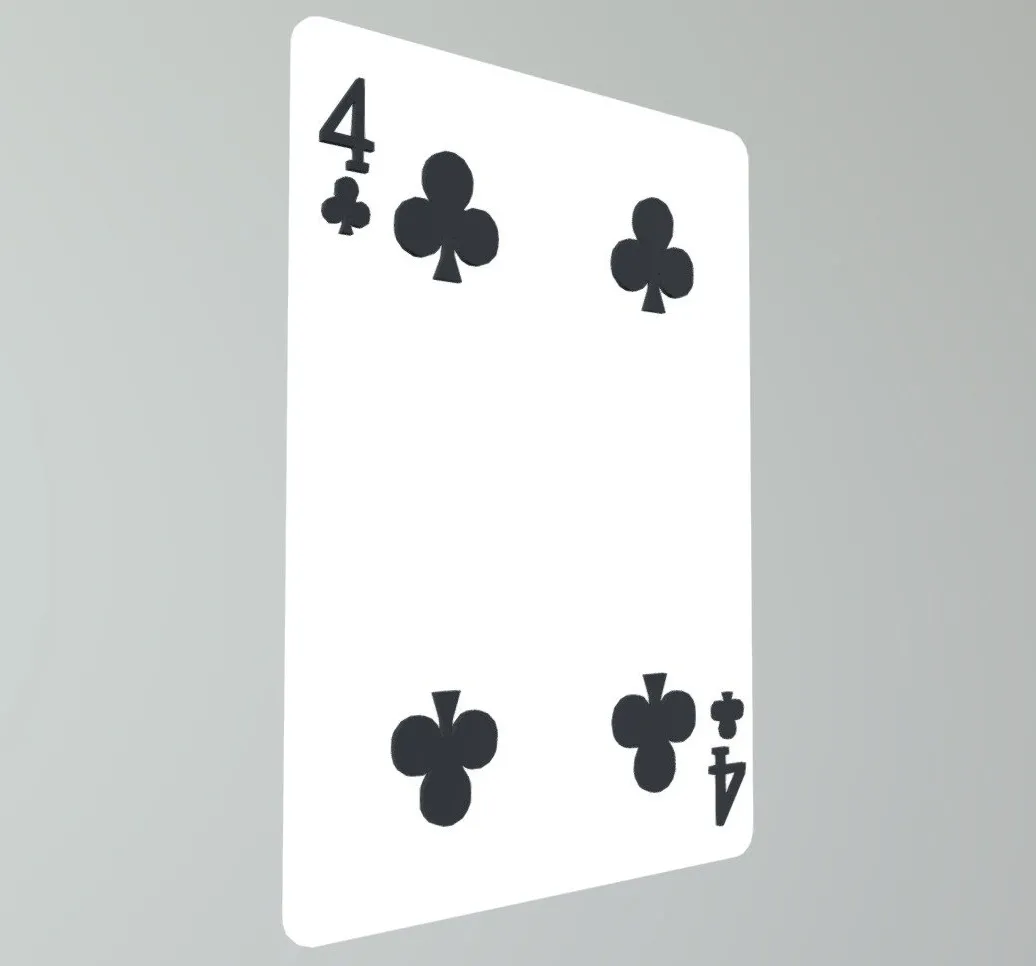 PBR Game 3D Models – Four Of Clubs