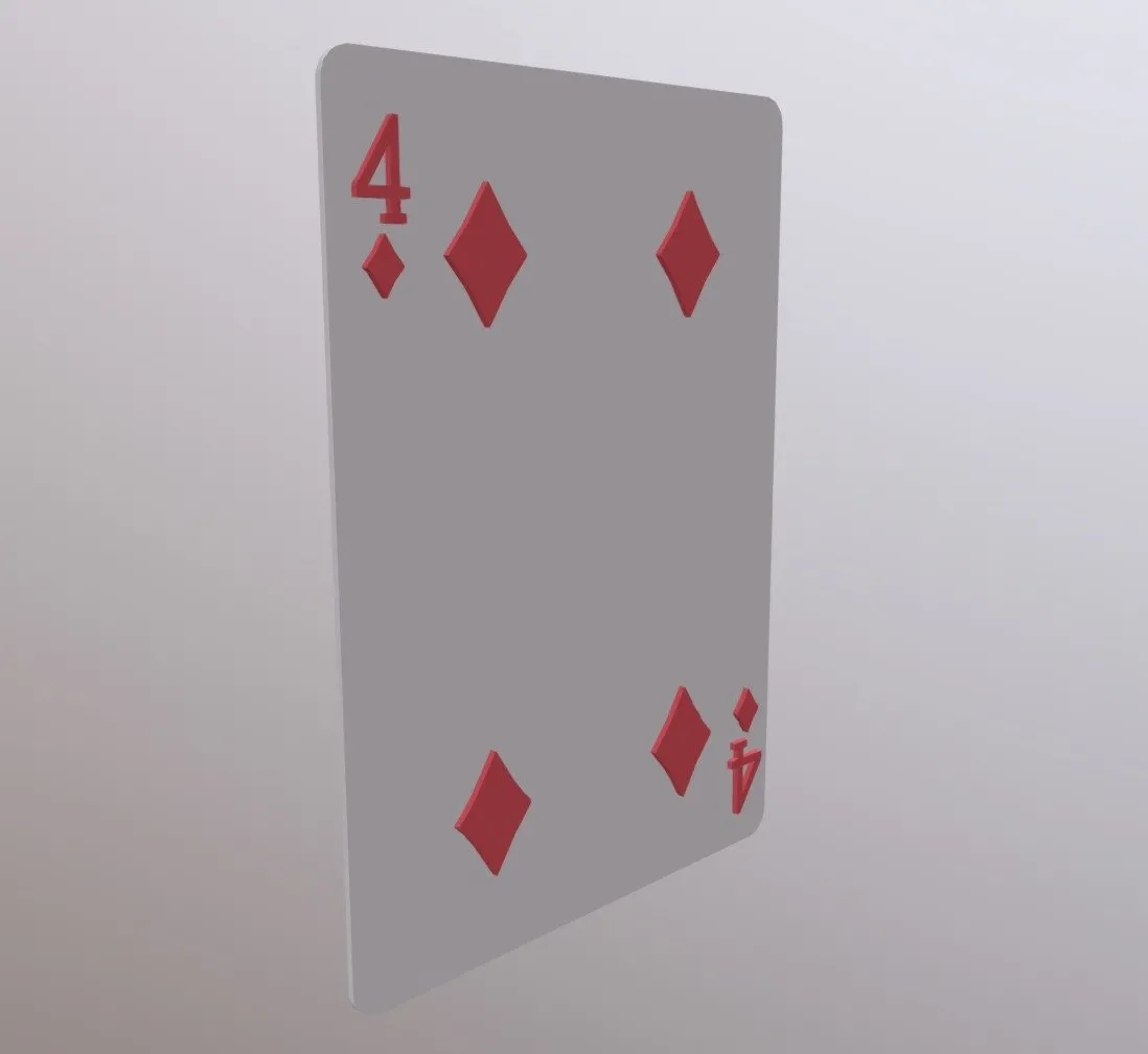 PBR Game 3D Models – Four Of Diamonds