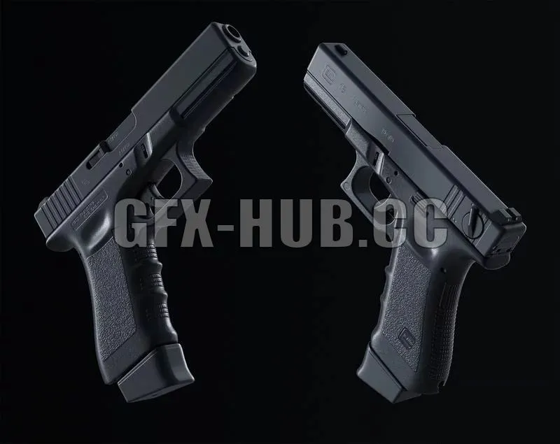PBR Game 3D Models – G18 pistol for real-time rendering