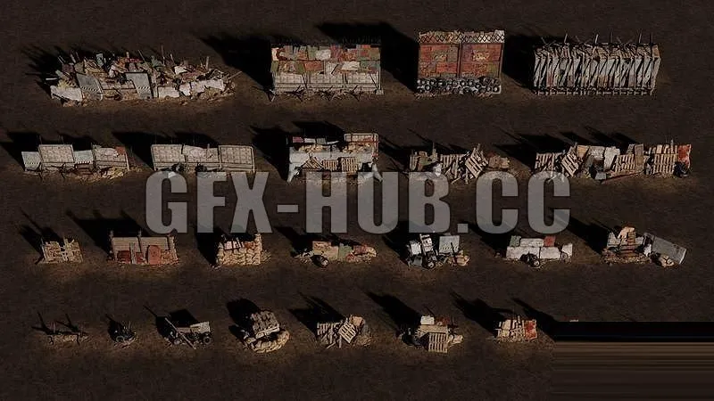 PBR Game 3D Models – GeT=MoRe=gfx=hub=co=Barricades Pack