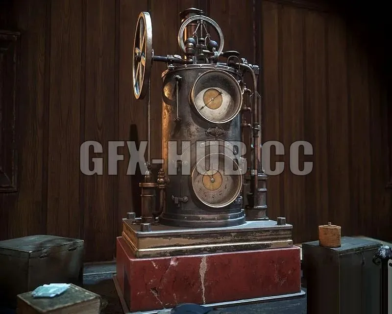 PBR Game 3D Models – gfx-hub. c c Mechanical Clock